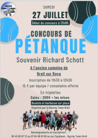 Concours de pétanque - Souvenir Richard Schott