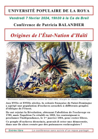 Université populaire : origines de l'Etat-nation d'Haïti